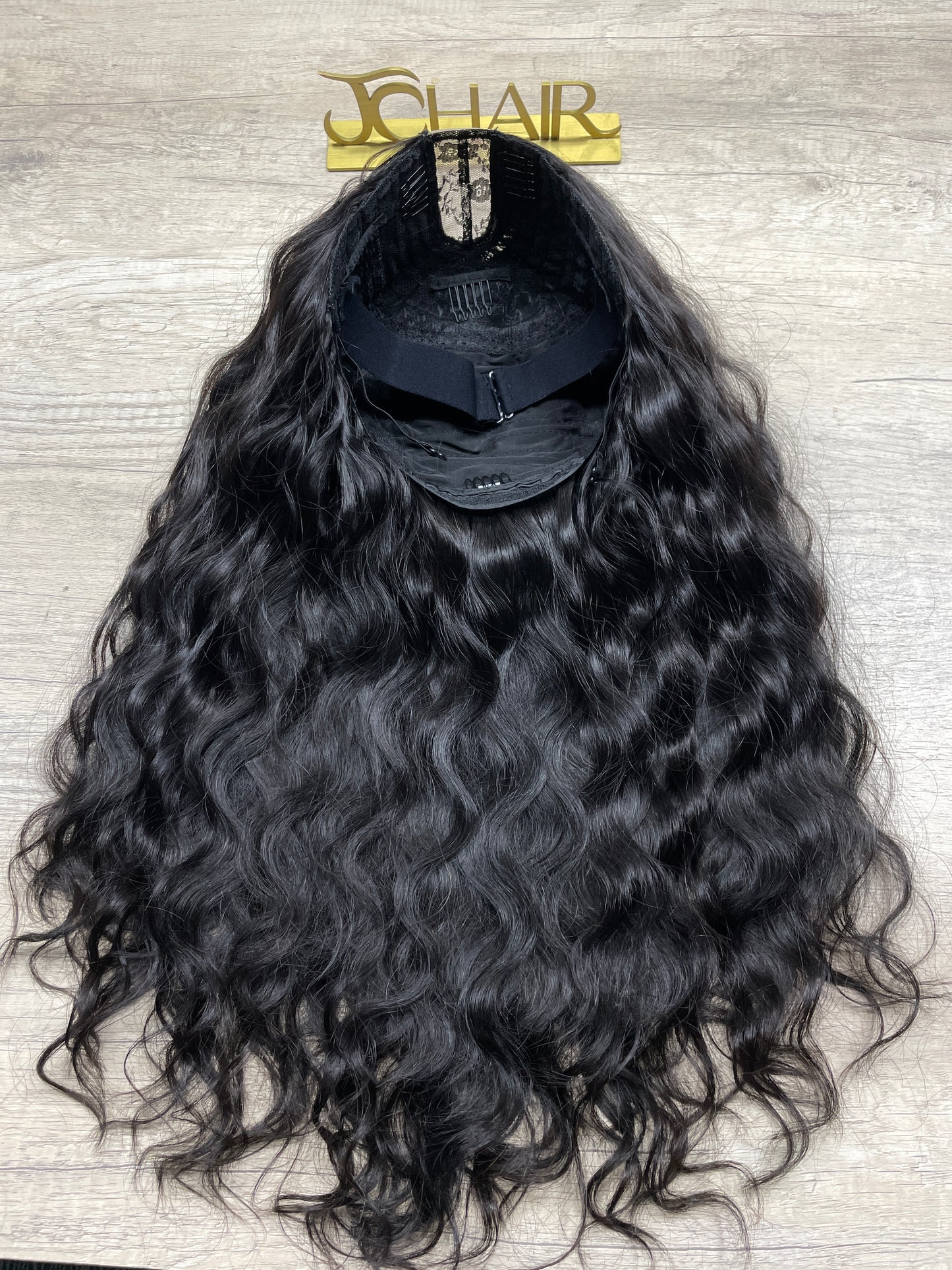 U-part Wig 180% 210%Density - indian wavy #1B