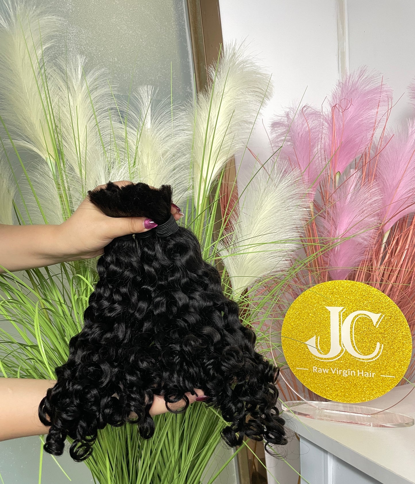 Bulk Hair Off the Track #1 jet black - water wave
