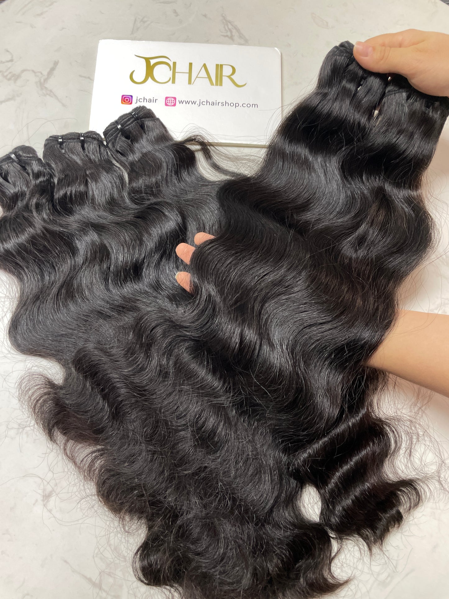 Raw indian hair #1B - Indian Wavy