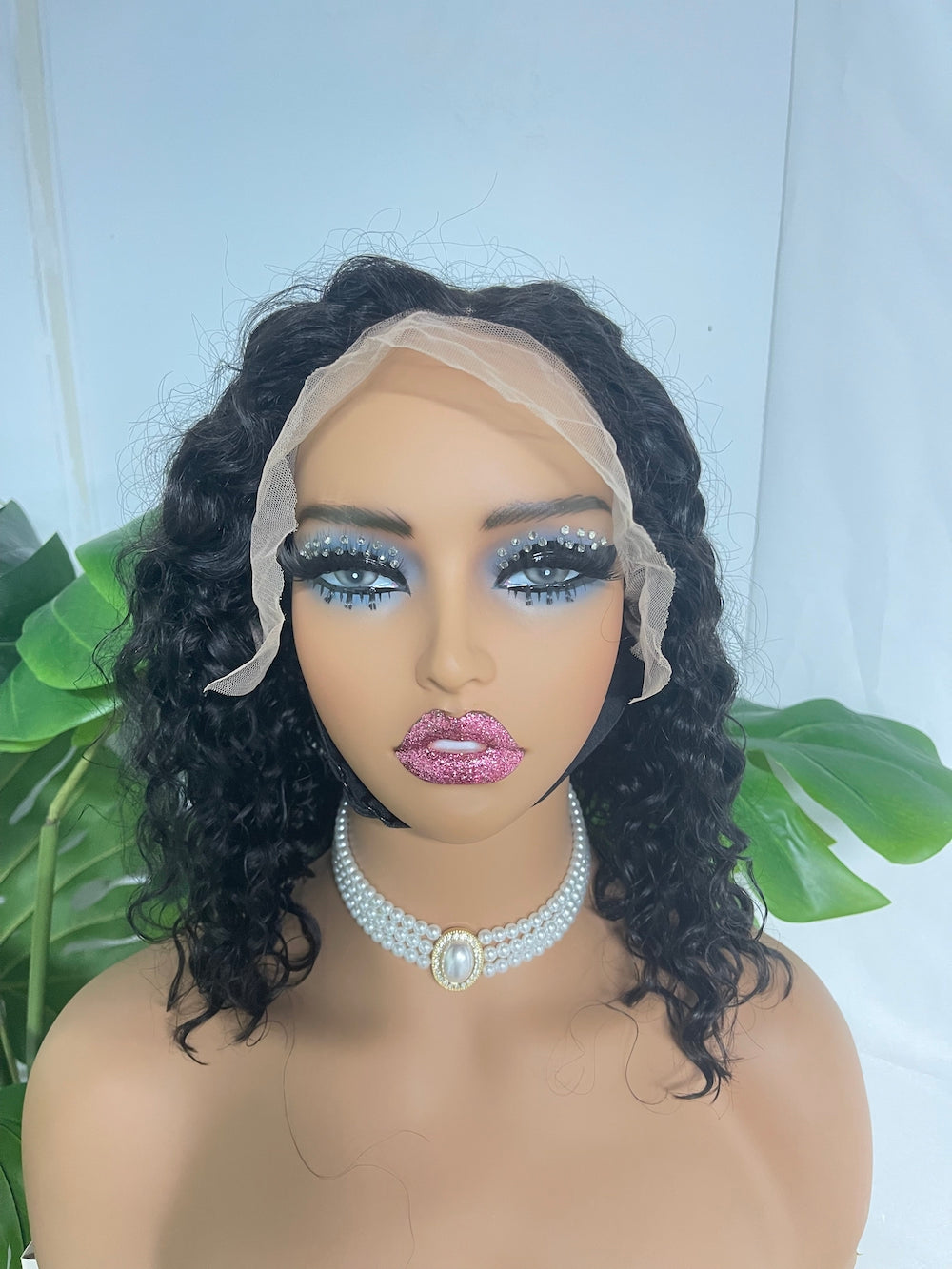 13*6 Frontal Transparent Lace Bob Wig Water Wave 180% - #1B