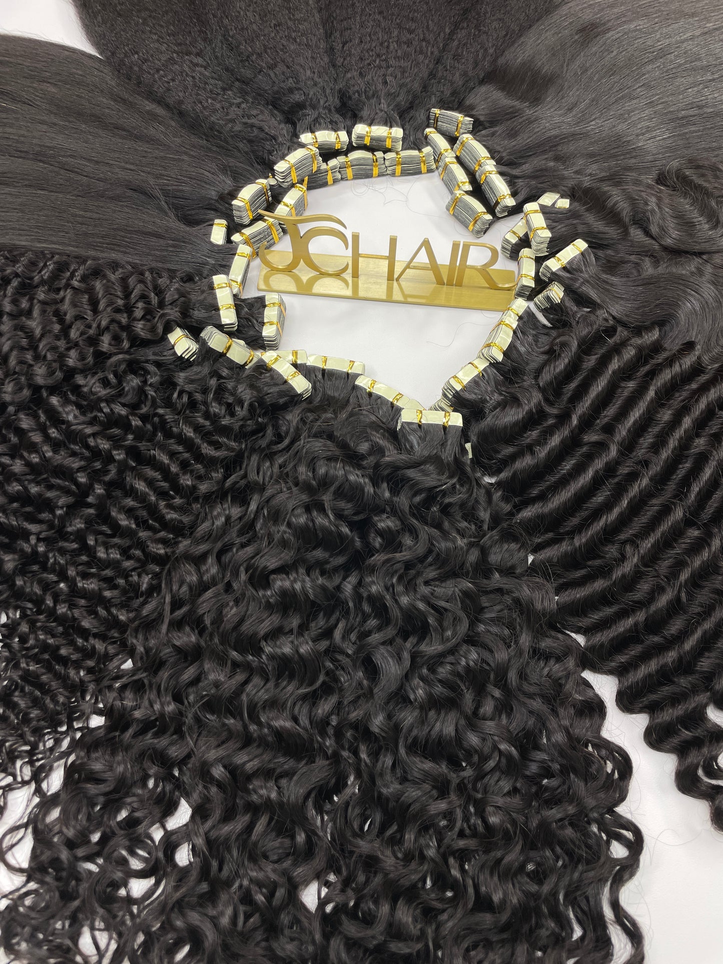 Deep Wave Tape in Hair Extention #1B