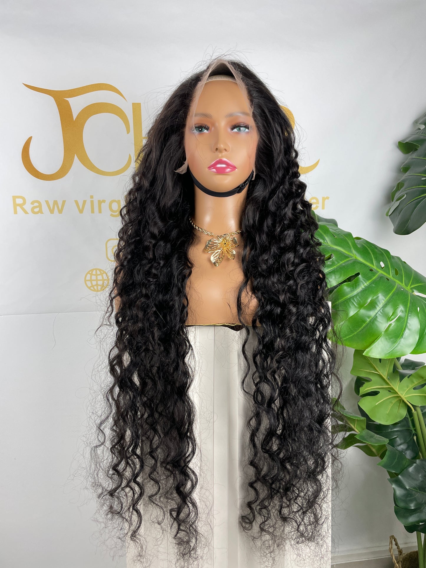 Burmese Virgin Hair 13x4 13x6 HD Full Frontal Wig - Loose Curly #1B