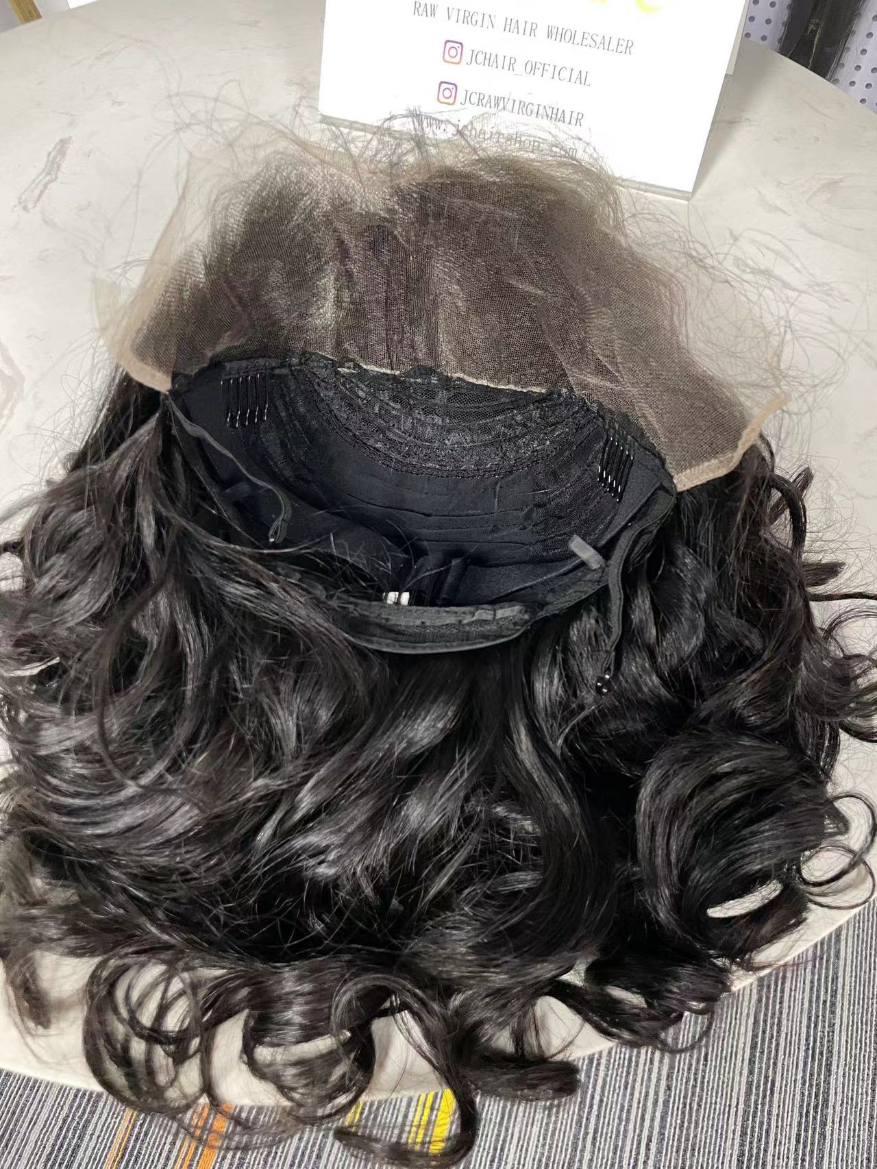 Top Burmese Virgin Hair 13x4 13x6 HD Full Frontal Wig - Loose Wave #1B