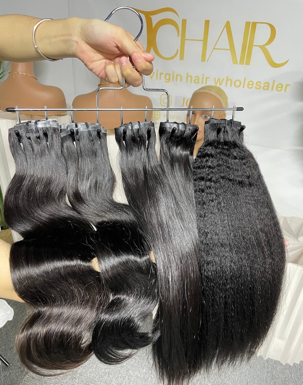 Small PU Seamless Clip in Extension #1B - Body Wave