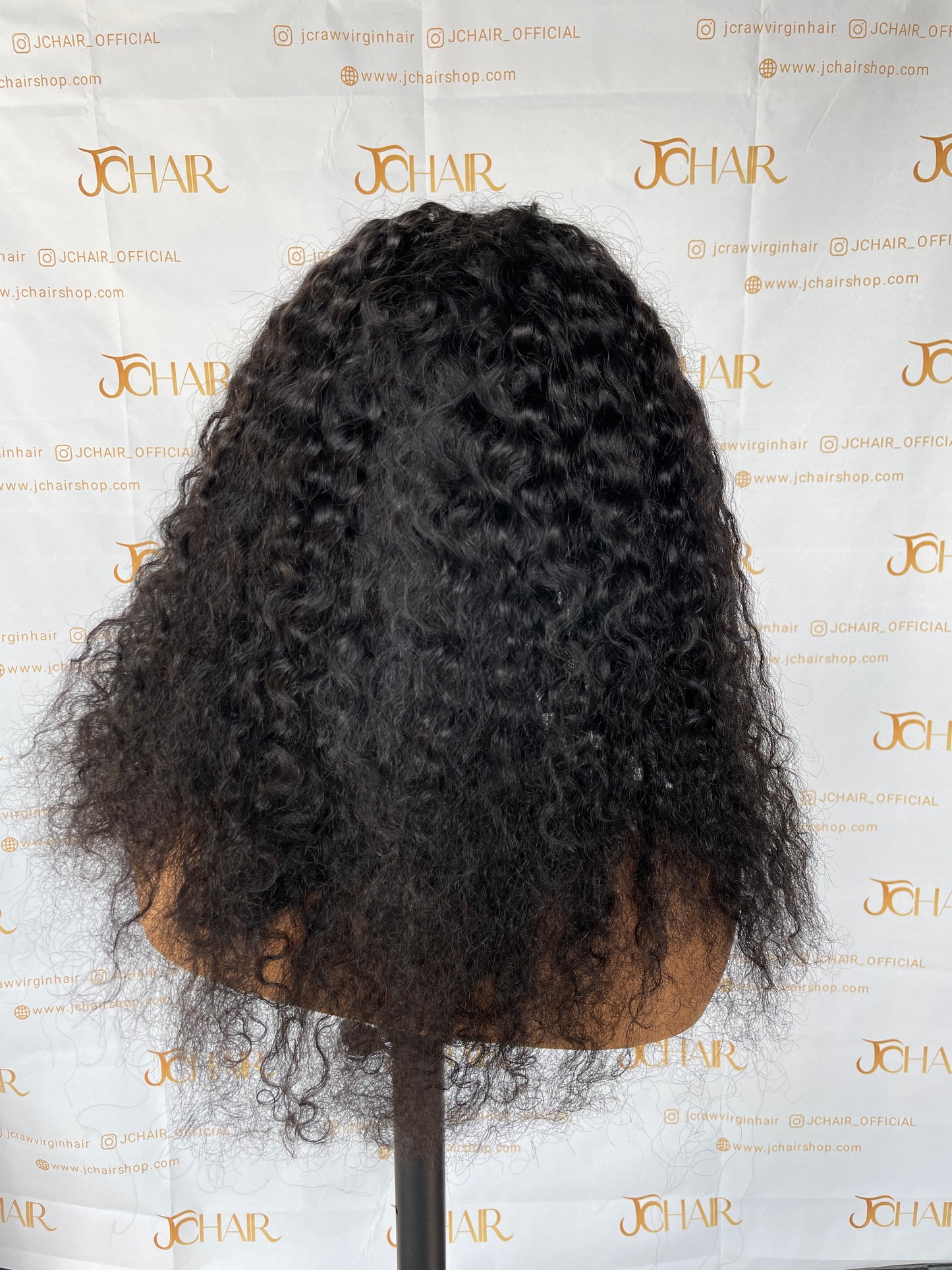 Top Virgin V-part Wig 180% 210%Density - Burmese Curly #1B
