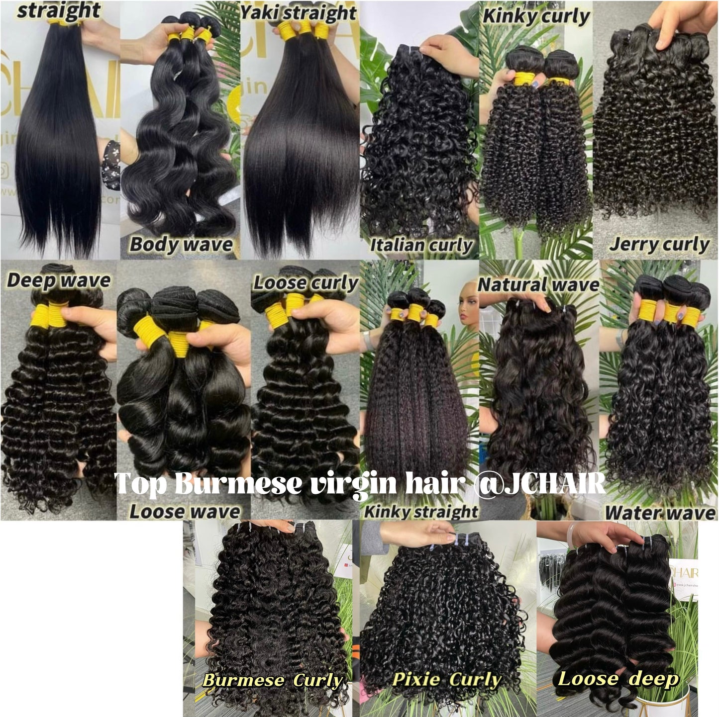 Half Wig #1B Burmese Curly