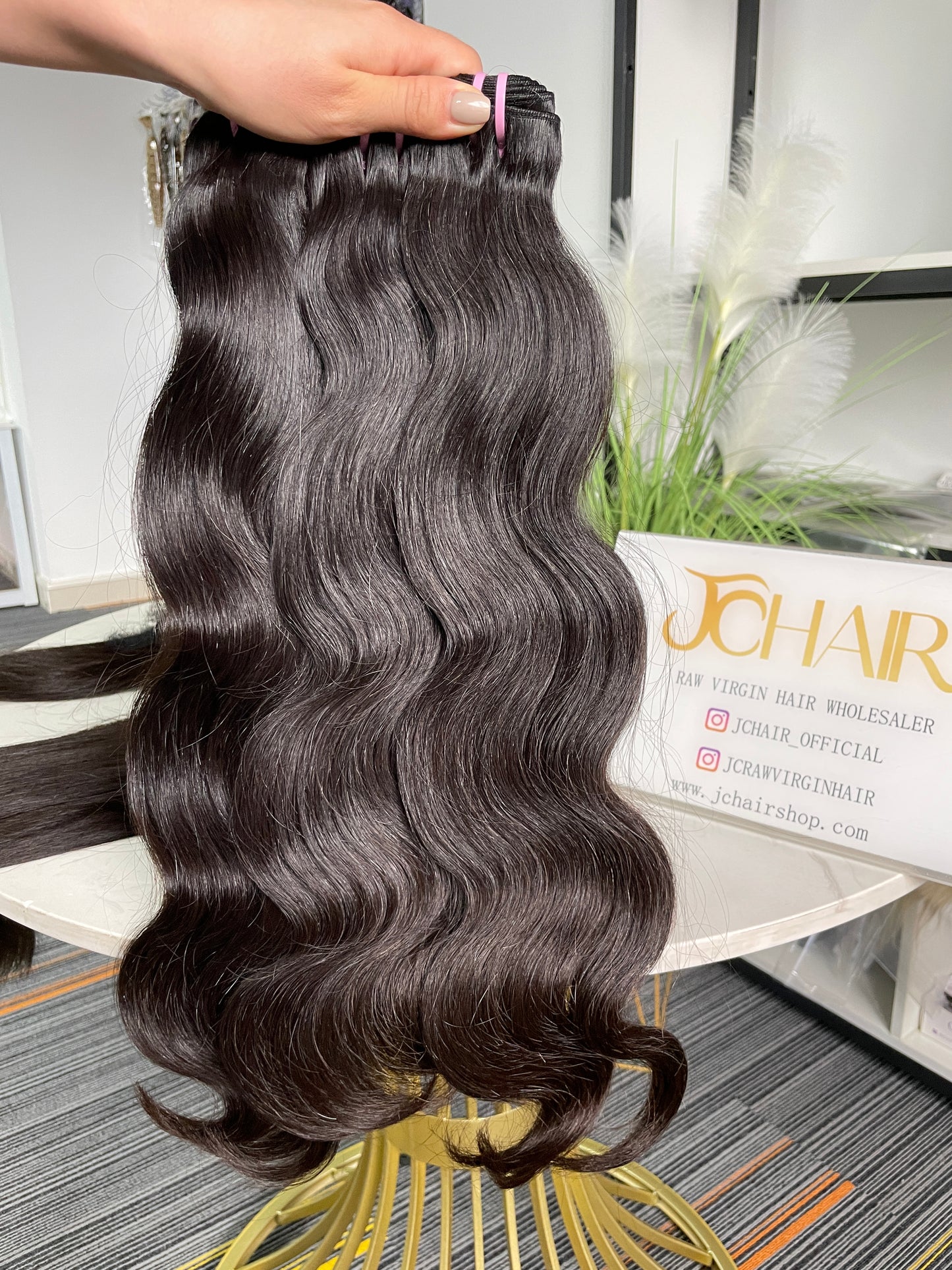 Chinese raw hair bundles #1B body wave