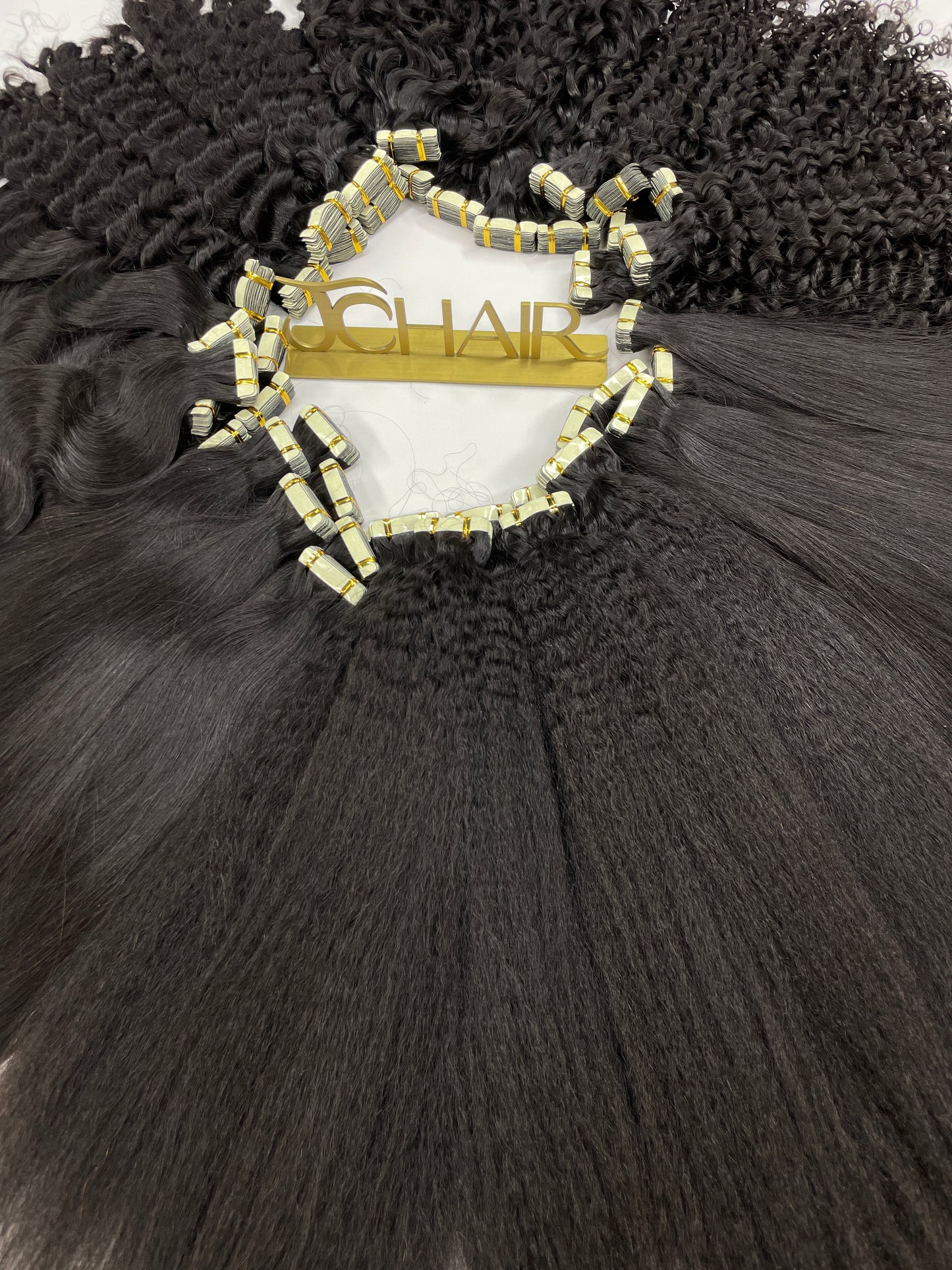 YAki straight tape in extensions #1B