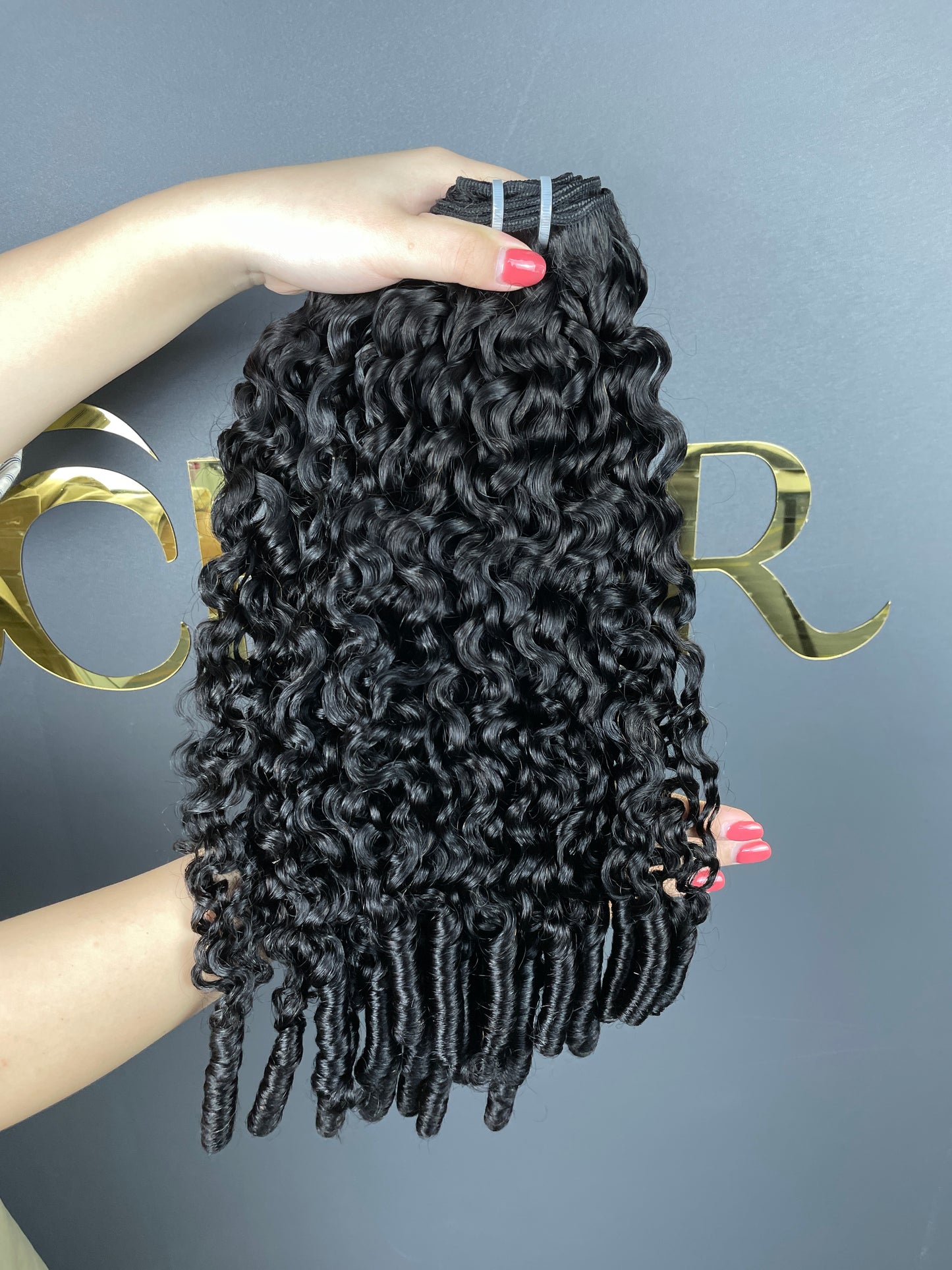 Top Burmese Virgin Hair Spanish Spiral Curly Bundle #1B