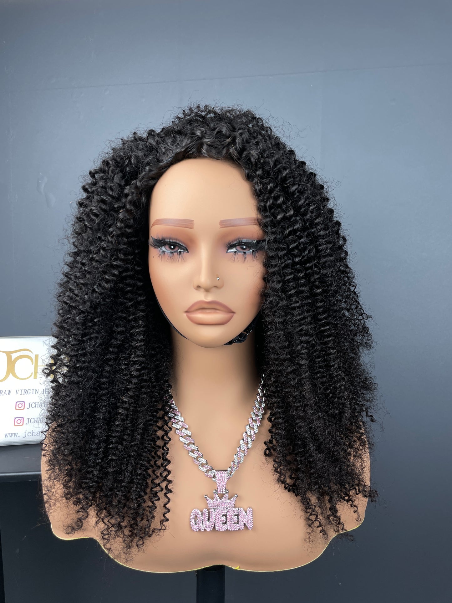 Half Wig #1B Kinky Curly