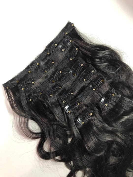 Top Virgin Classic Clip in Extension #1B - Body Wave