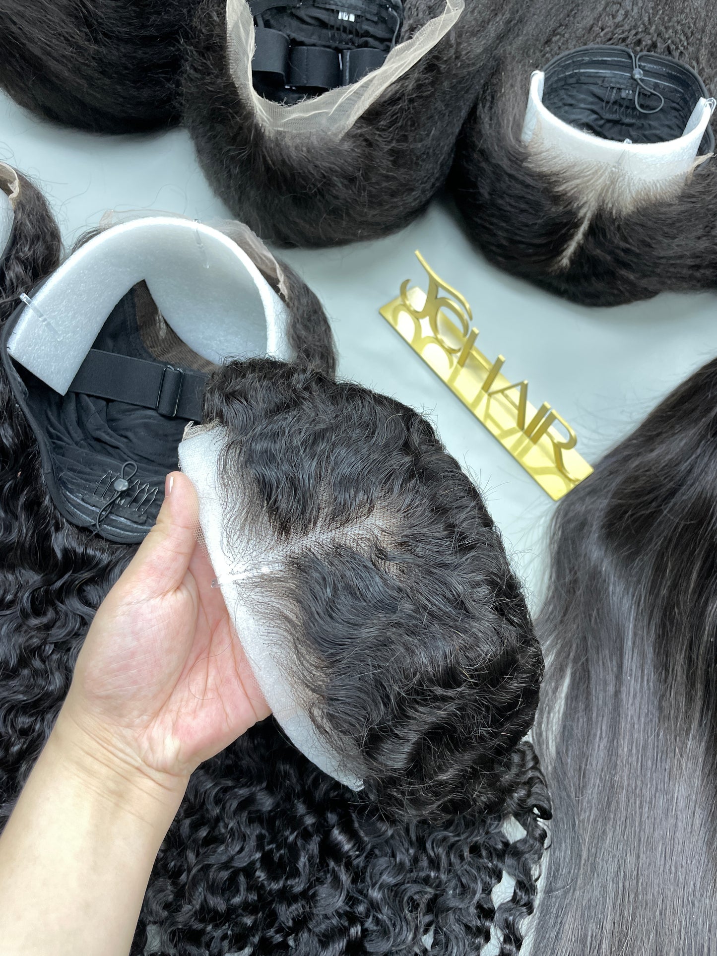 Wear and Go Glueless Wigs Pre Plucked Pre Cut #1B Burmese Curly 180%