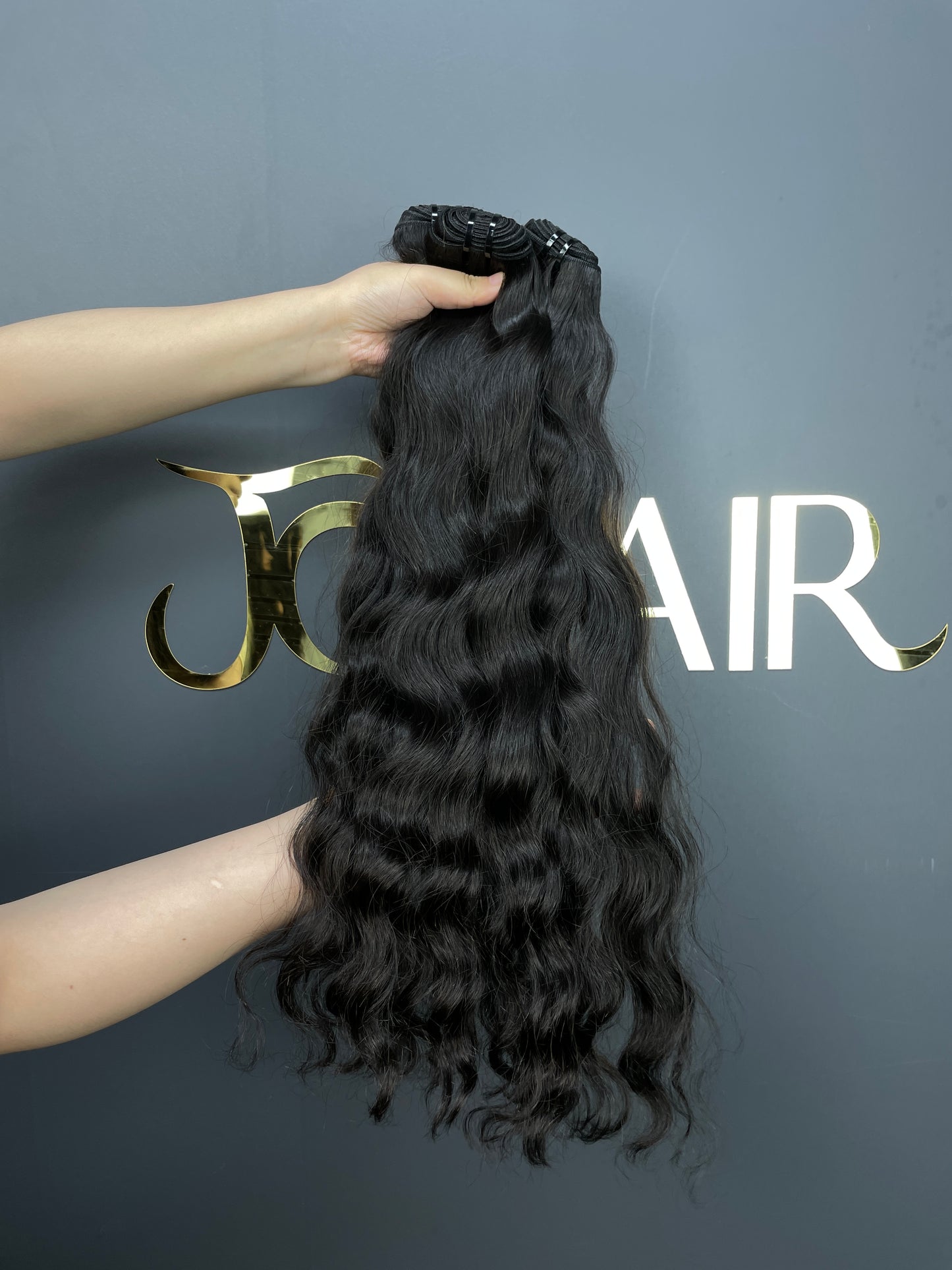 Raw Hair Cambodian wavy bundles #1B