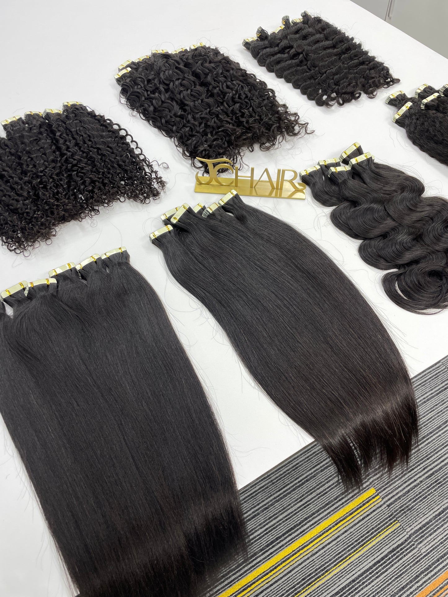 Straight Hair Tape in Hair Extention #1B #Jetblack