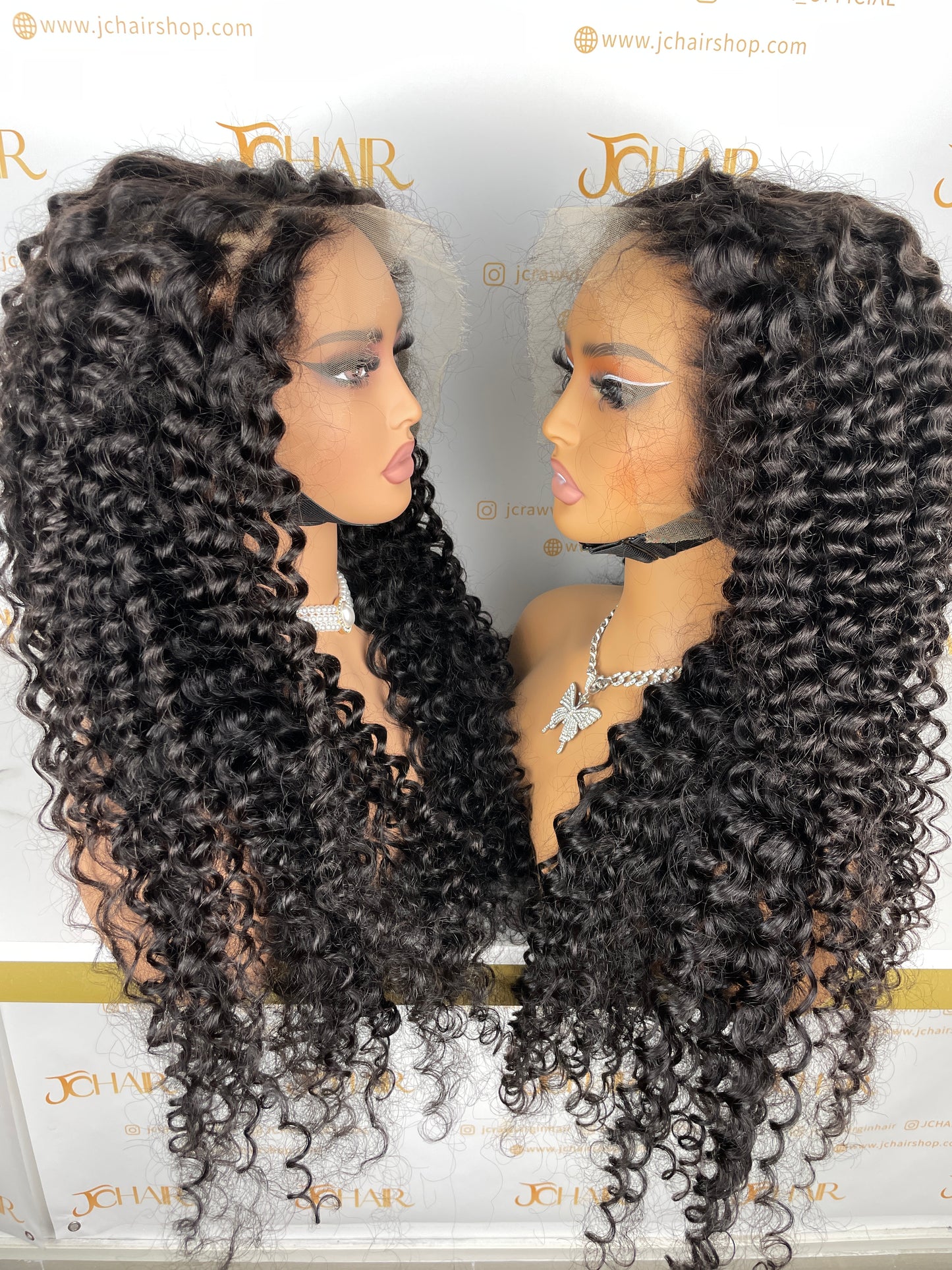 Top Burmese Virgin Hair 13x4 13x6 HD Full Frontal Wig - Deep Wave #1B