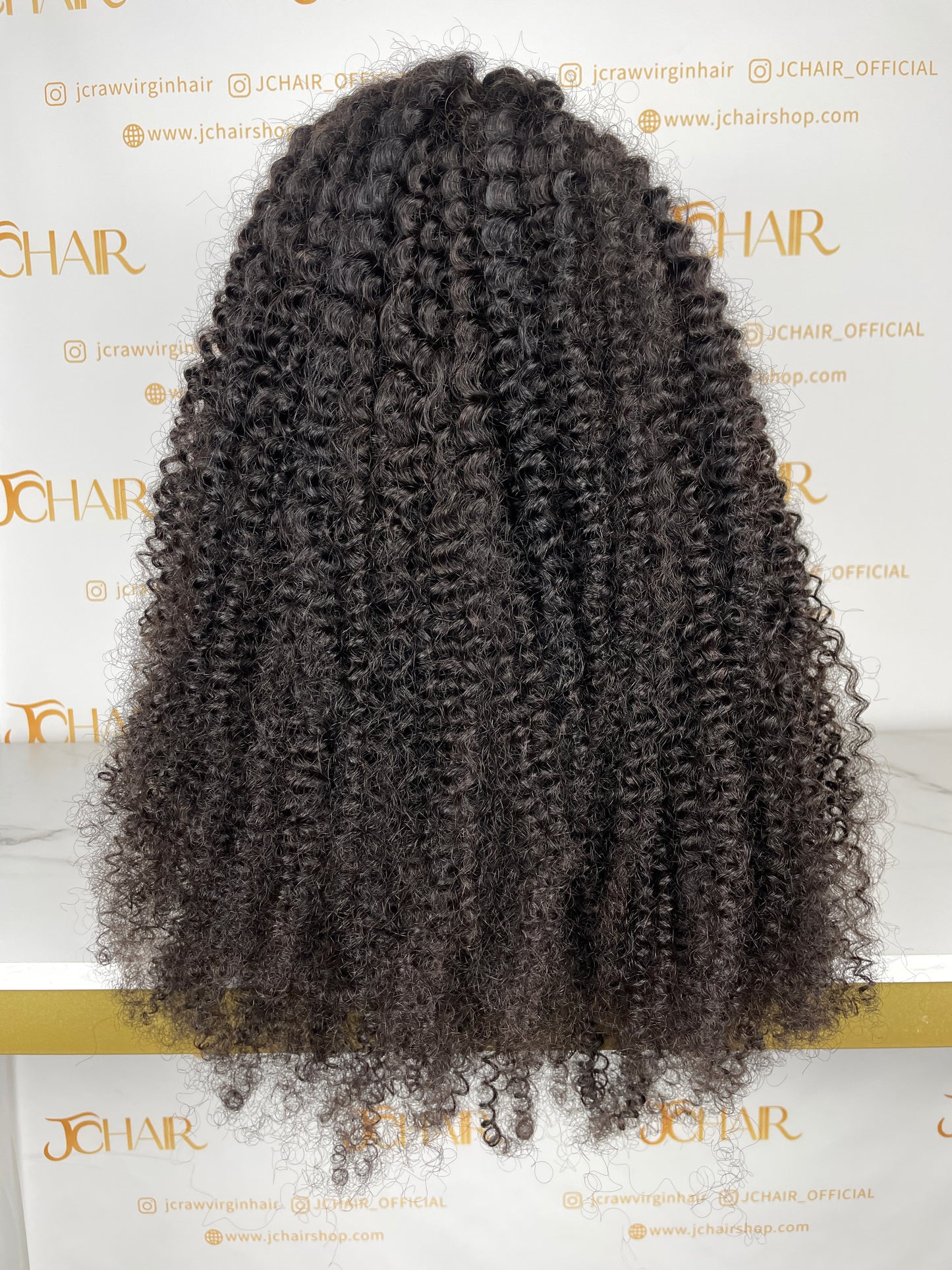 Top Burmese Virgin Hair 13x4 13x6 HD Full Frontal Wig  - Kinky Curly #1B