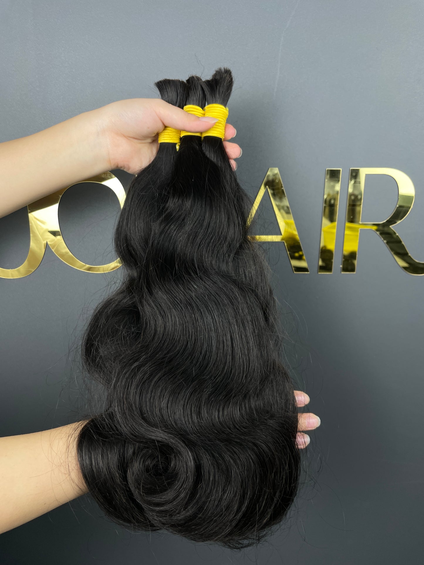 Double Drawn Bulk Hair #1B body wave