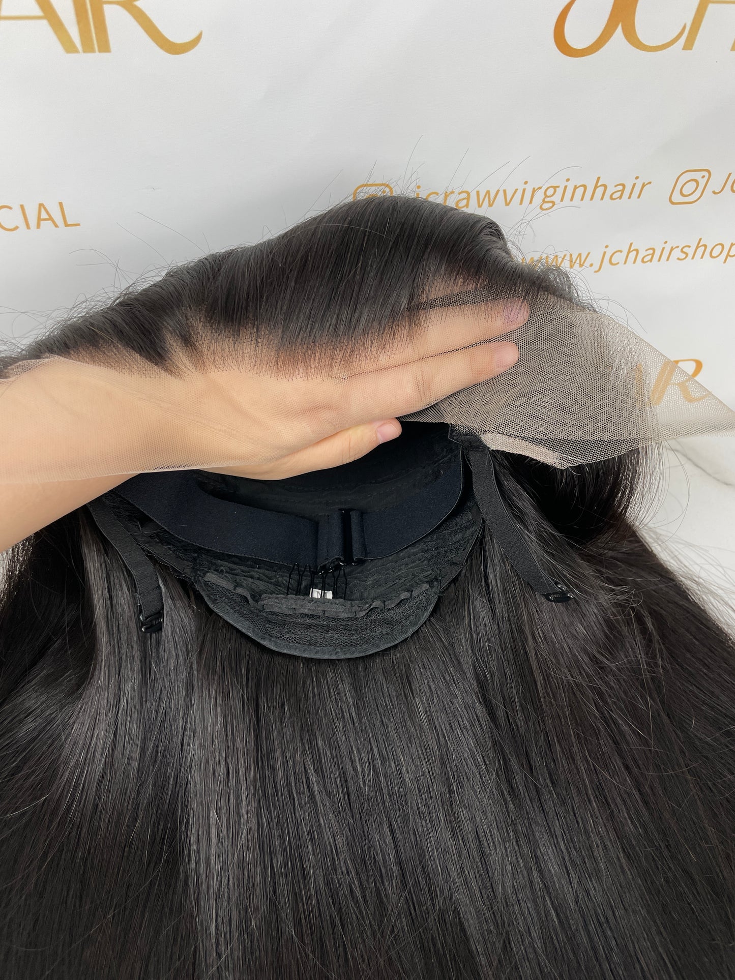 Top Burmese Virgin Hair 13x4 13x6 HD Full Frontal Wig - Straight #1B