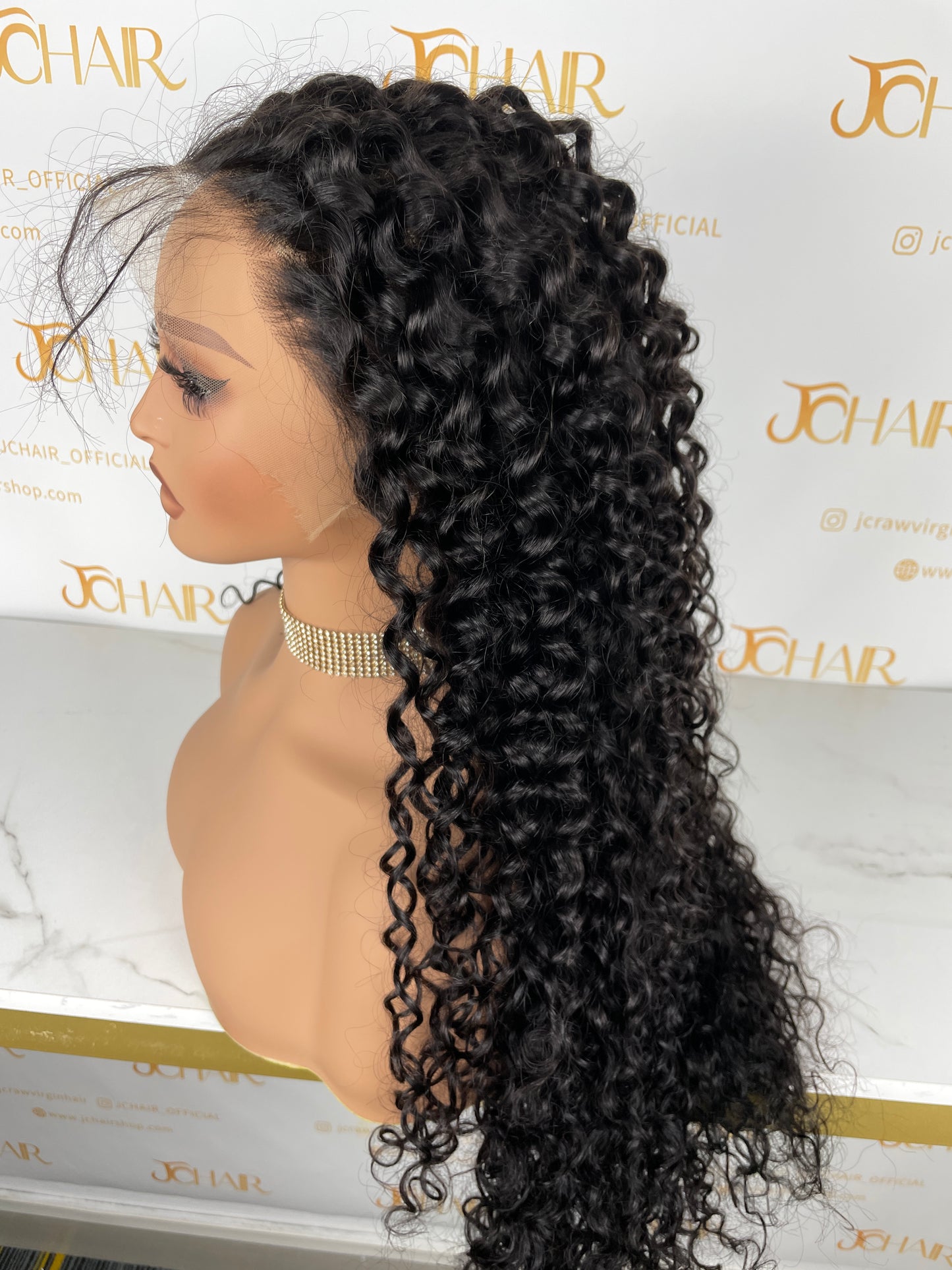 Top Burmese Virgin Hair 13x4 13x6 HD Full Frontal Wig - Italian Curly #1B