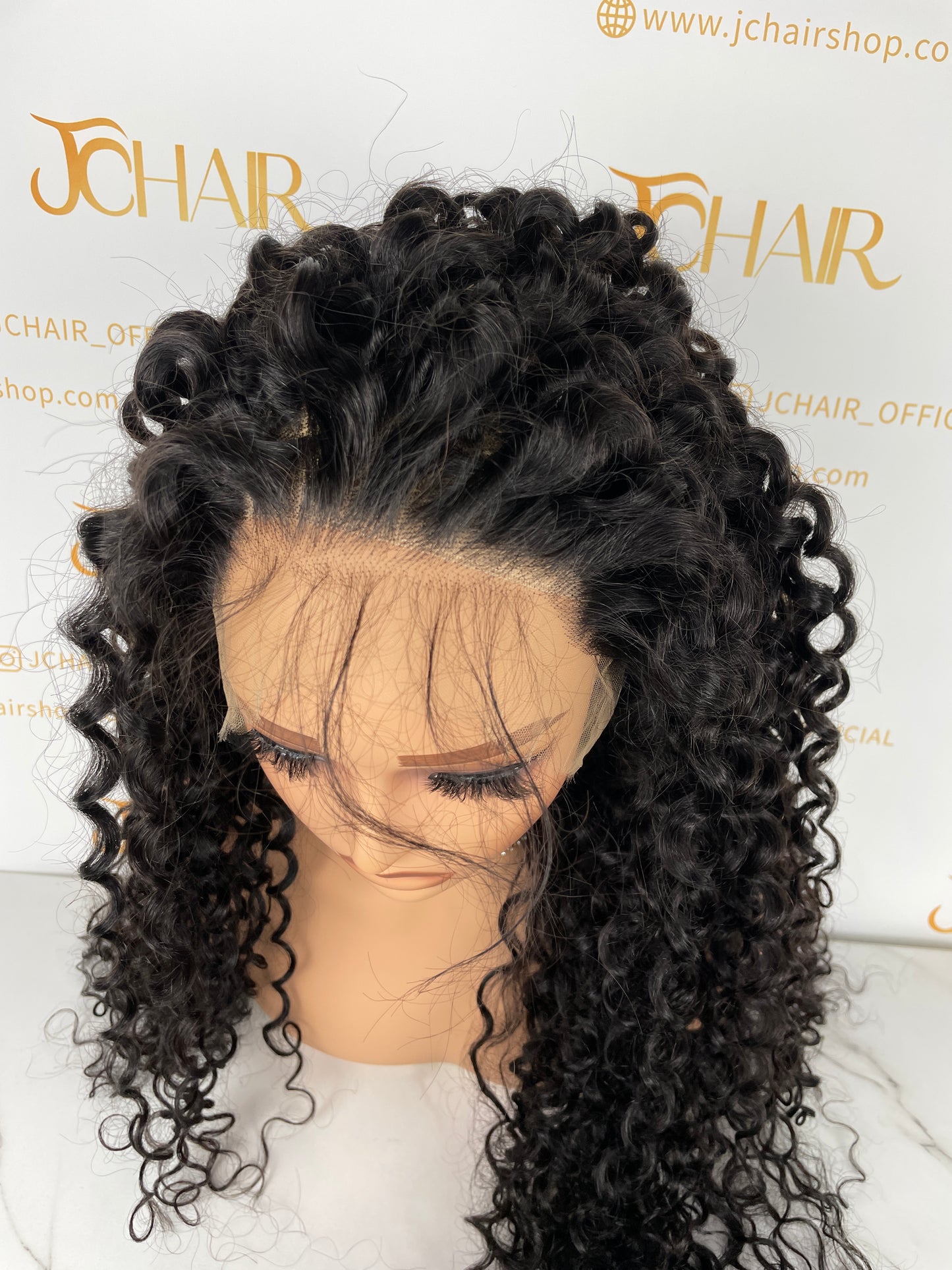Top Burmese Virgin Hair 13x4 13x6 HD Full Frontal Wig - Italian Curly #1B