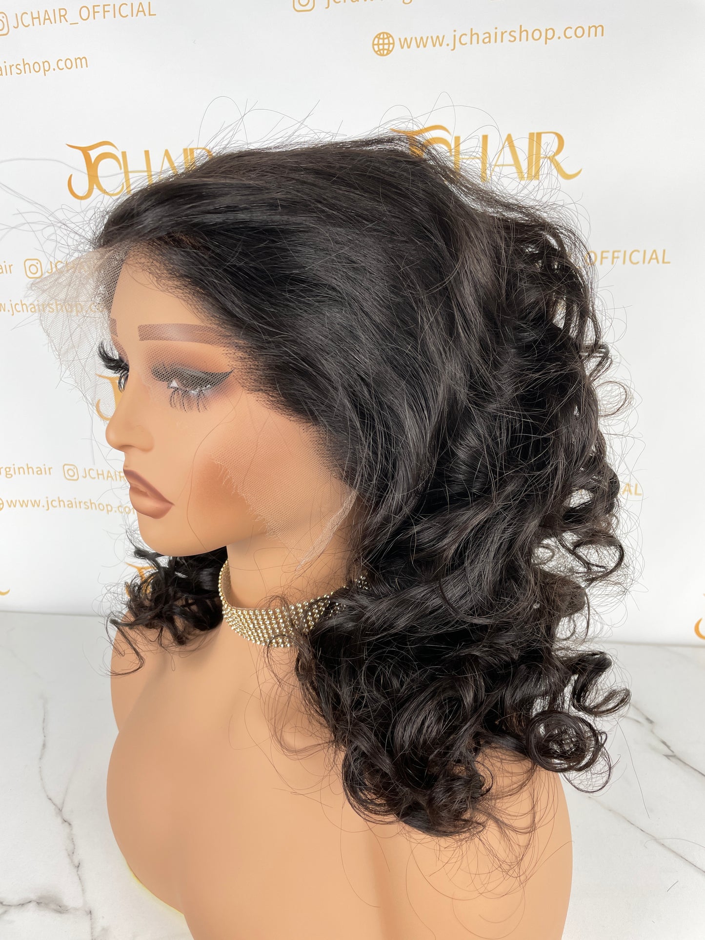 Top Burmese Virgin Hair 13x4 13x6 HD Full Frontal Wig - Loose Wave #1B