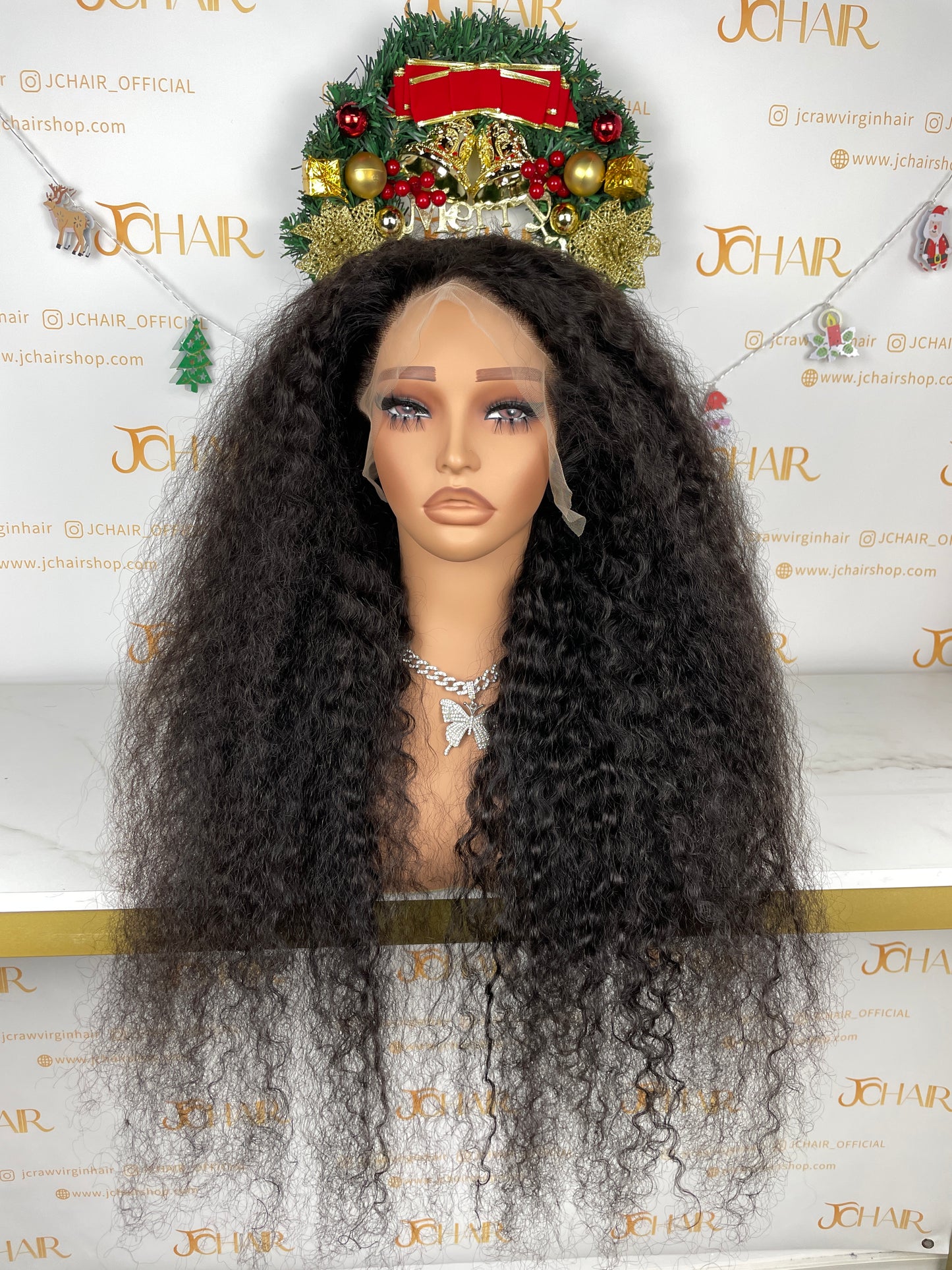Top Burmese Virgin Hair 13x4 13x6 HD Full Frontal Wig - Burmese curly #1B