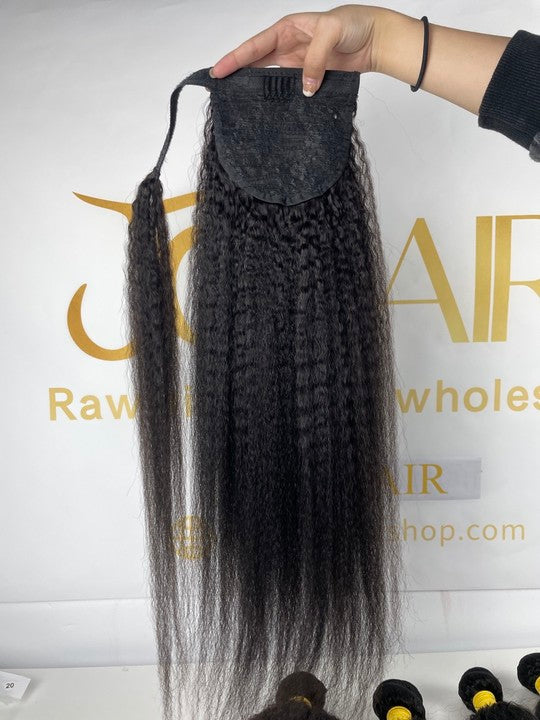 Top Virgin Ponytail #1B - Kinky Straight