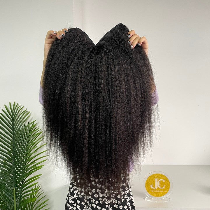 V-part Wig 180% 210%Density - Kinky Straight #1B