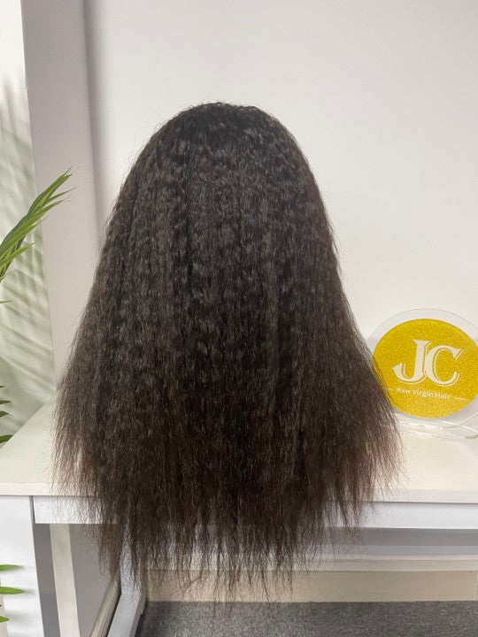 Top Virgin U-part Wig 180% 210%Density - Kinky Straight #1B