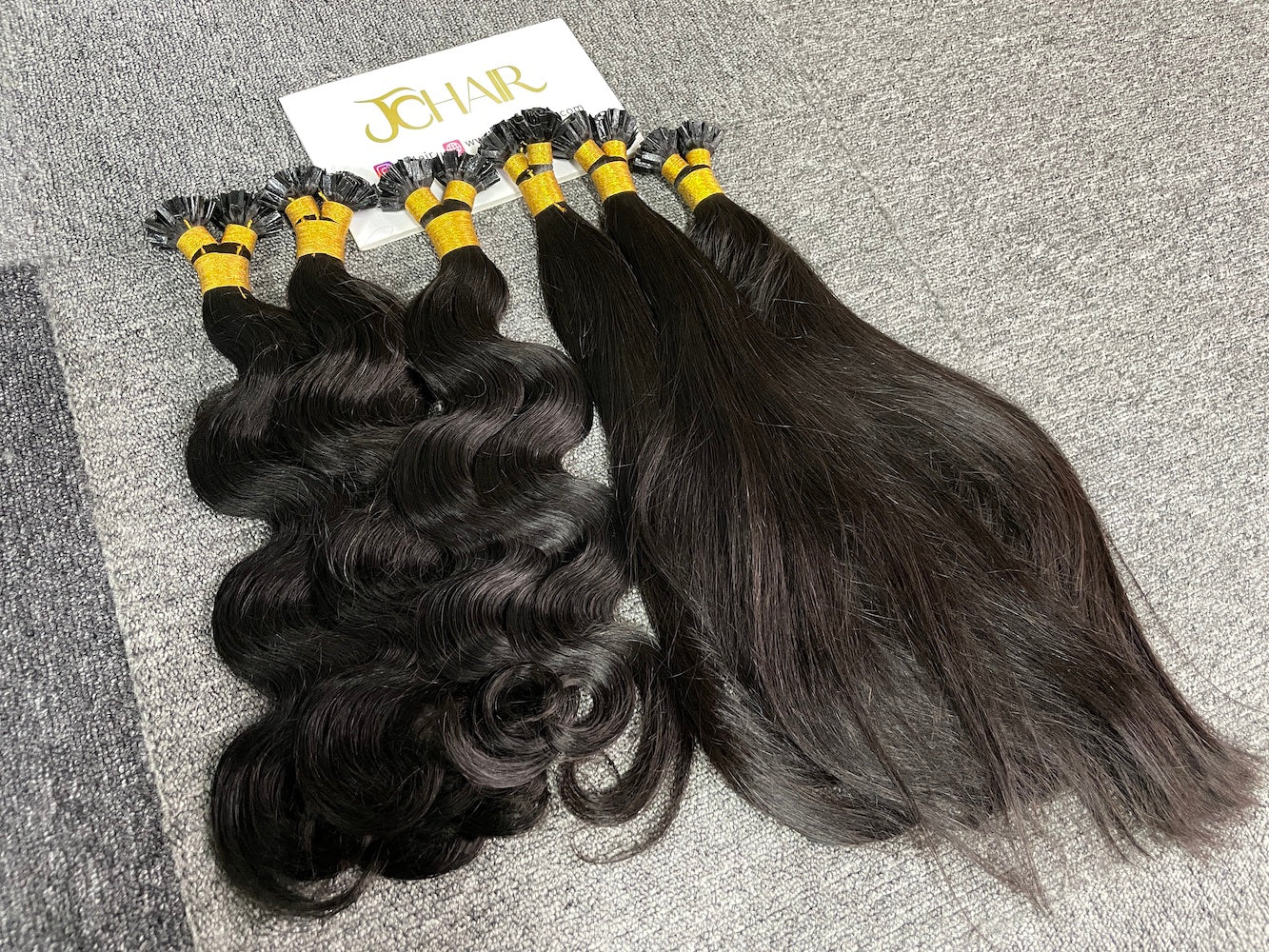 Indian Hair K-TIP Extentions Body Wave #1B