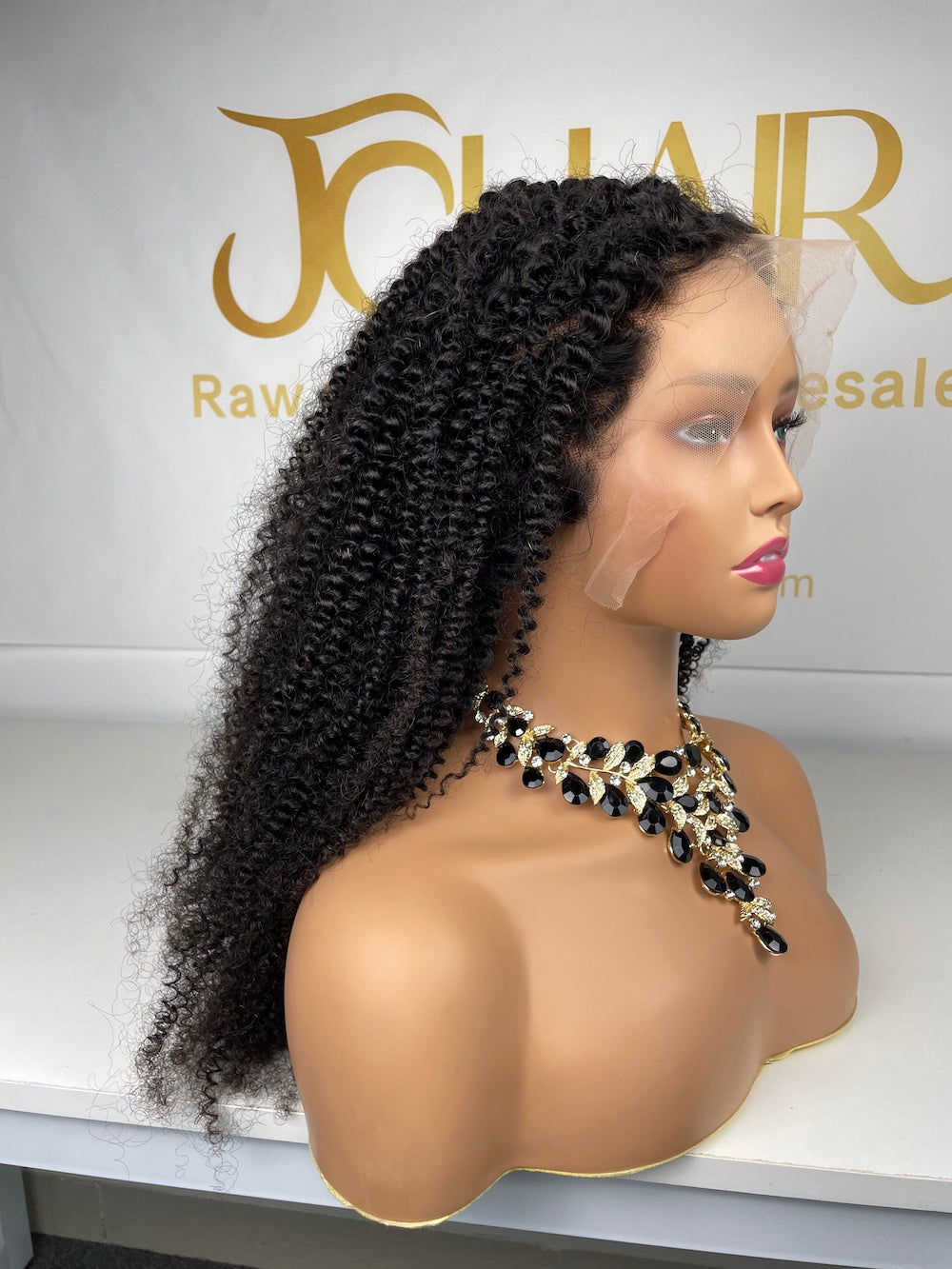 Mink Virgin Hair 4x4 5x5 HD Closure Wig - Kinky Straight #1B