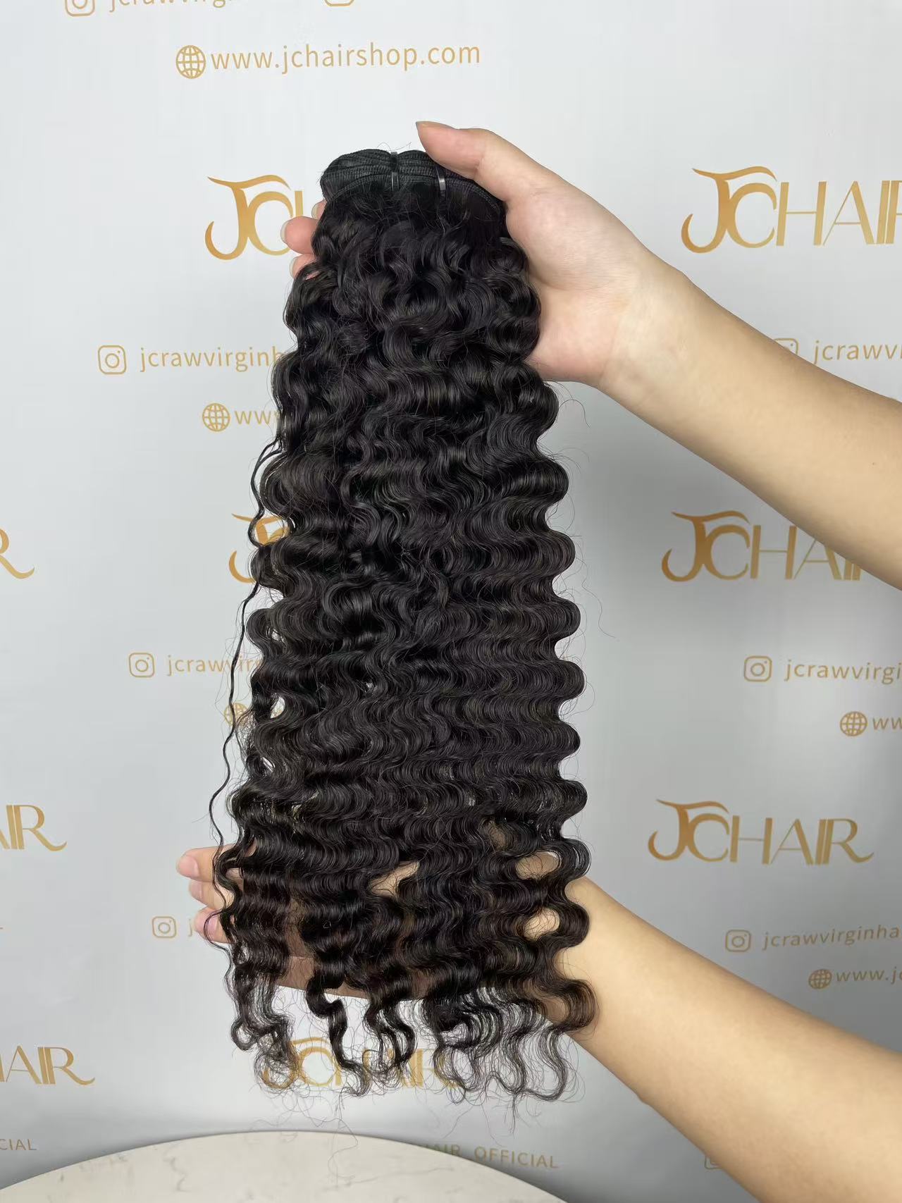 Raw indian hair #1B - Burmese Curly