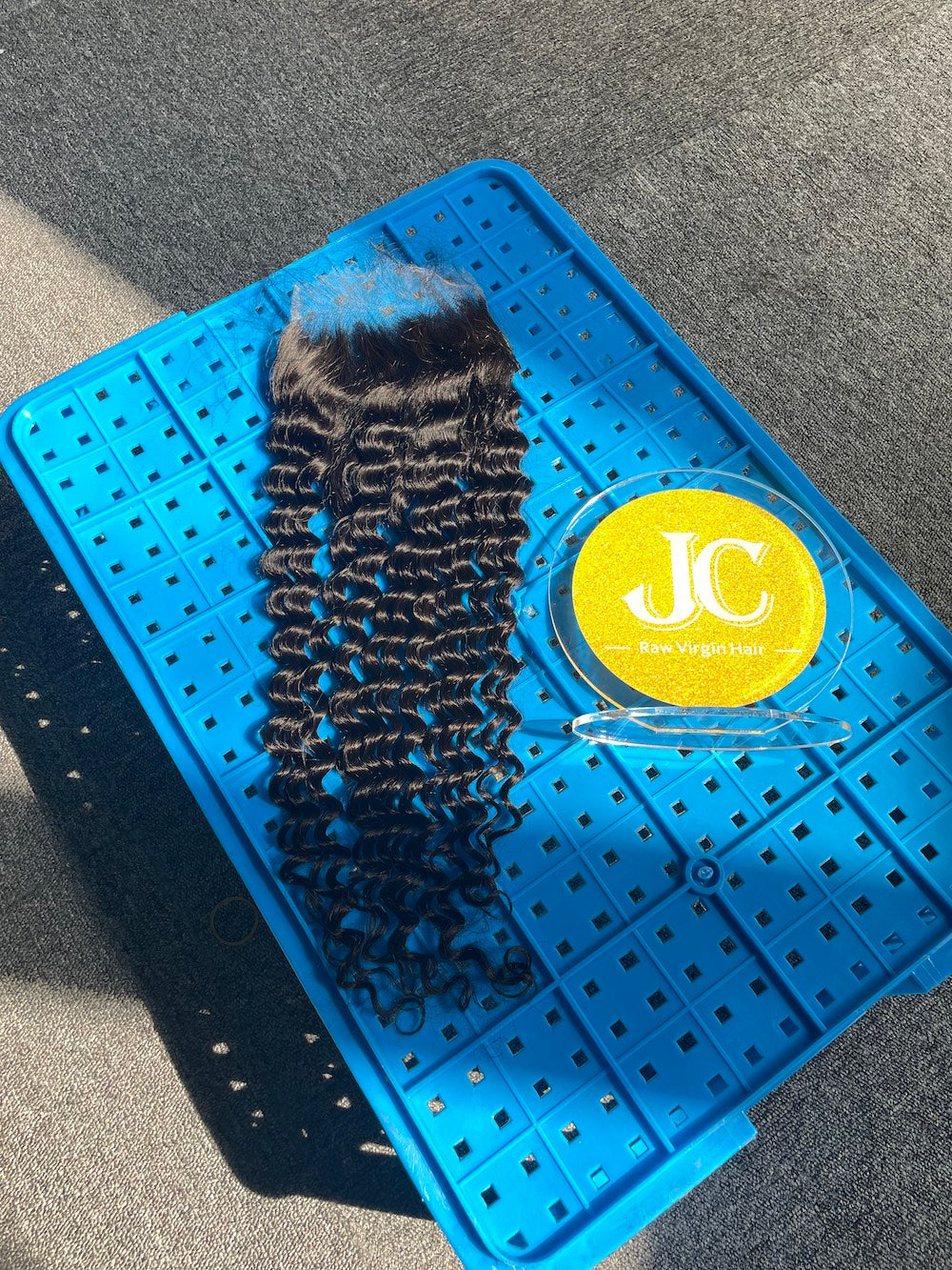 Top Virgin Deep Wave HD / Transparent Lace Closure #1B