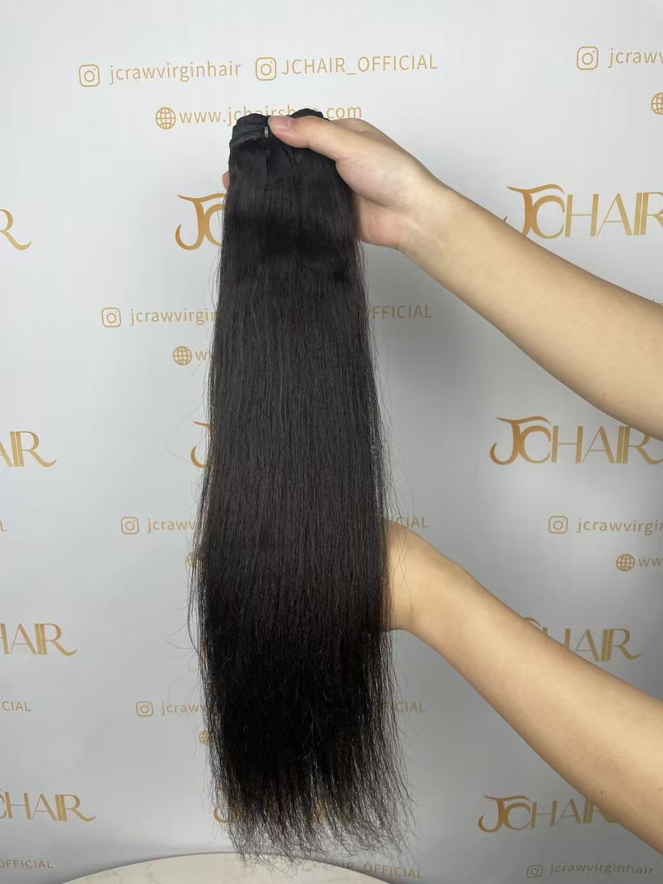 Raw indian hair #1B - Yaki straight