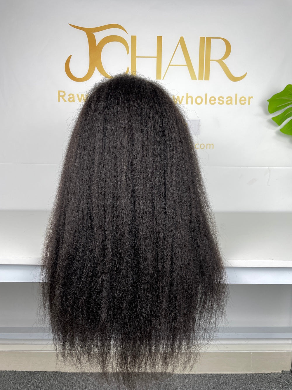 Top Burmese Virgin Hair 13x4 13x6 HD Full Frontal Wig - Kinky Straight #1B