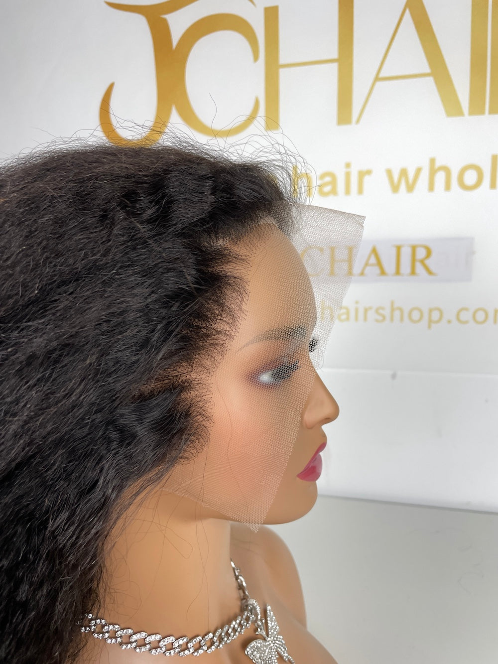 Top Burmese Virgin Hair 13x4 13x6 HD Full Frontal Wig - Kinky Straight #1B