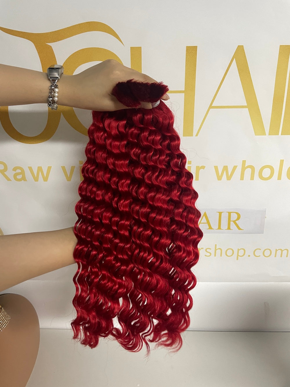 Bulk Hair Off the Track #Red - Deep Wave