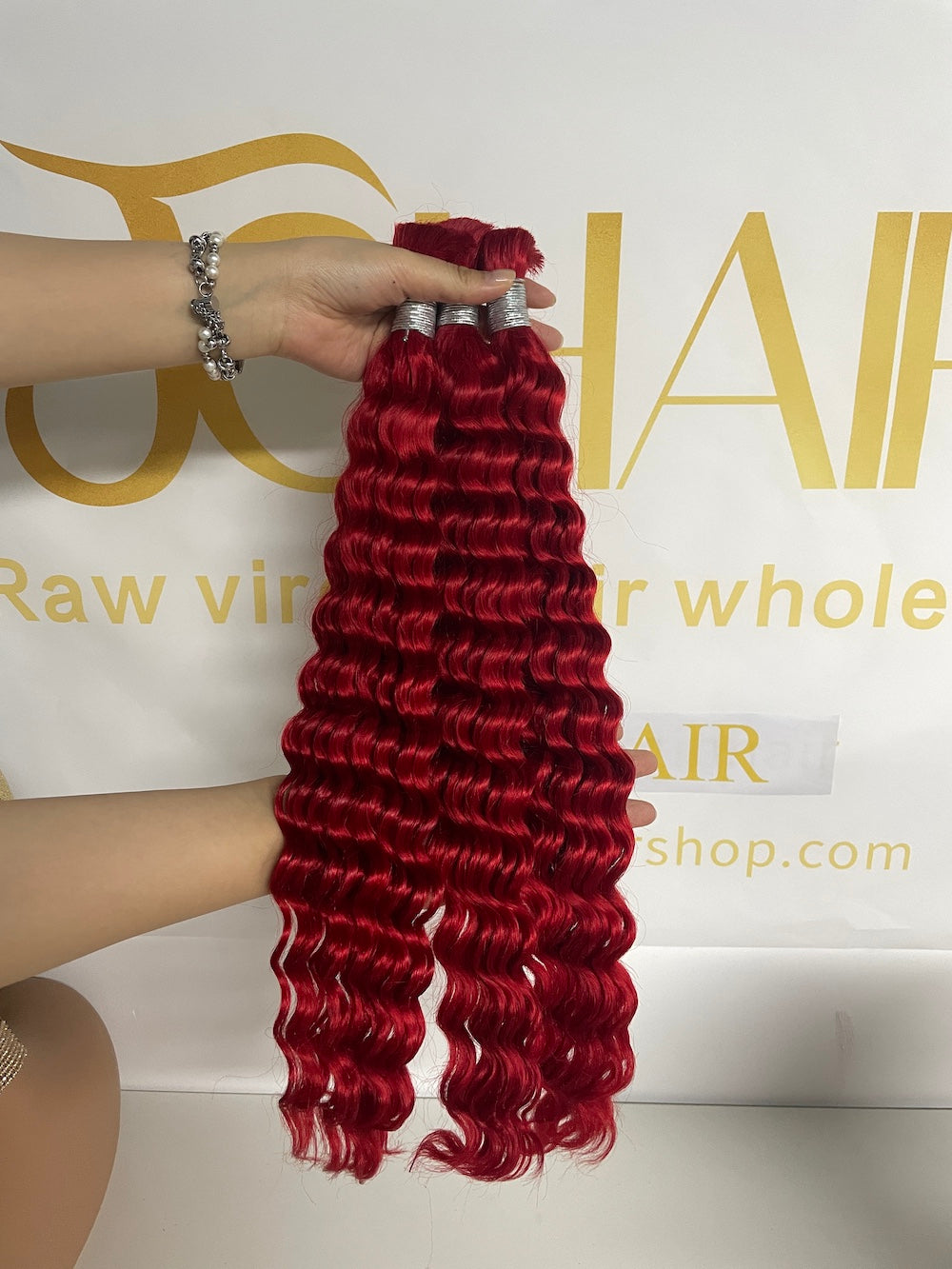 Bulk Hair Off the Track #Red - Deep Wave