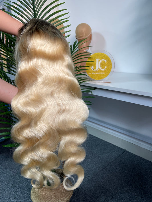 #1B/613 Body Wave Brazilian Hair 13X4 Transparent Lace Wig 180%