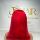 13*4 Full Frontal Transparent Lace Bob Colored Wig Straight 180% - Red