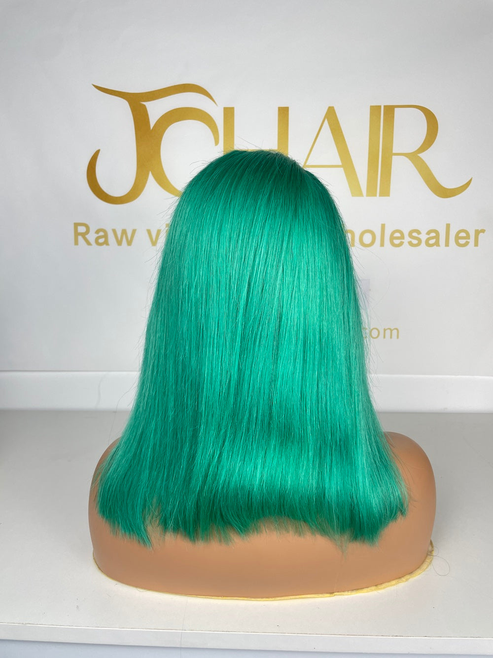 13*4 Full Frontal Transparent Lace Bob Colored Wig Straight 180% - Lake Blue
