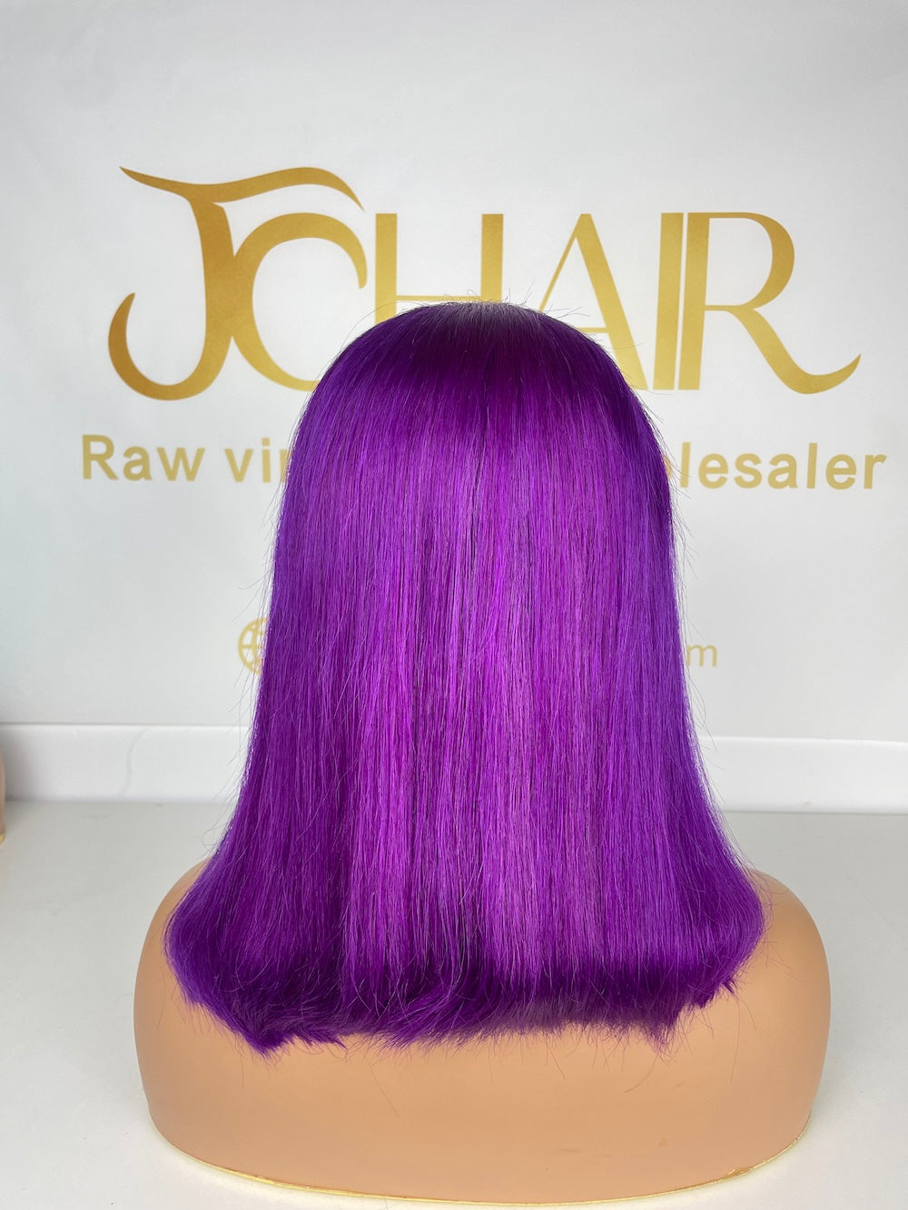 13*4 Full Frontal Transparent Lace Bob Colored Wig Straight 180% - Purple