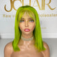 13*4 Full Frontal Transparent Lace Bob Colored Wig Straight 180% - Green