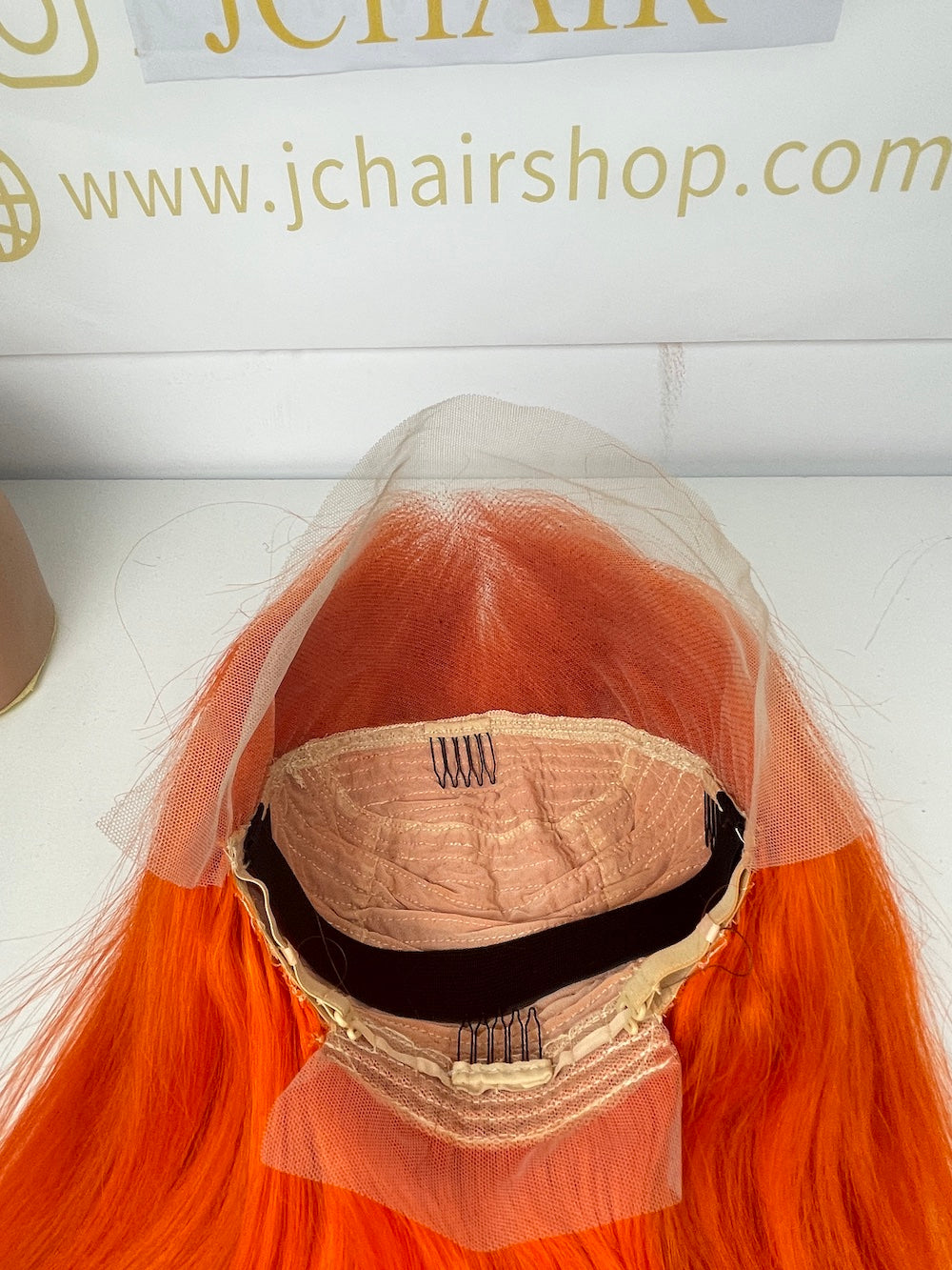 13*4 Full Frontal Transparent Lace Bob Colored Wig Straight 180% - Orange