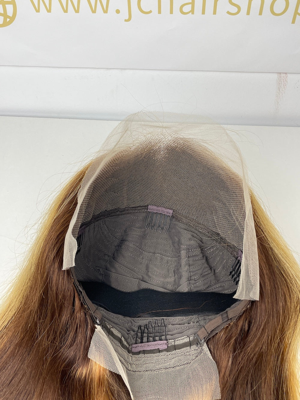 13*4 Full Frontal Transparent Lace Bob Colored Wig Straight 180% - #4/27