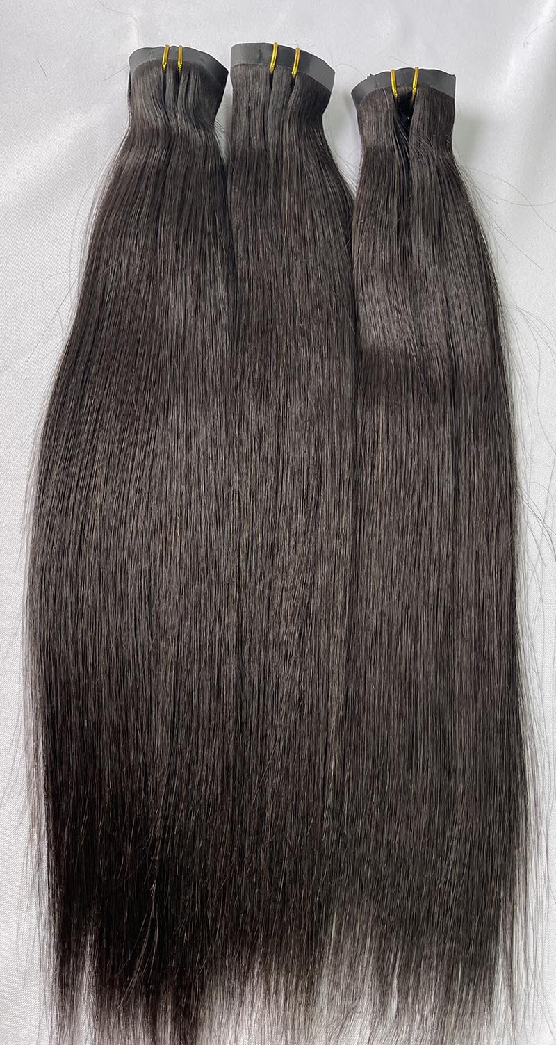 Straight Hair Seamless Clip in Hair Extention #1B
