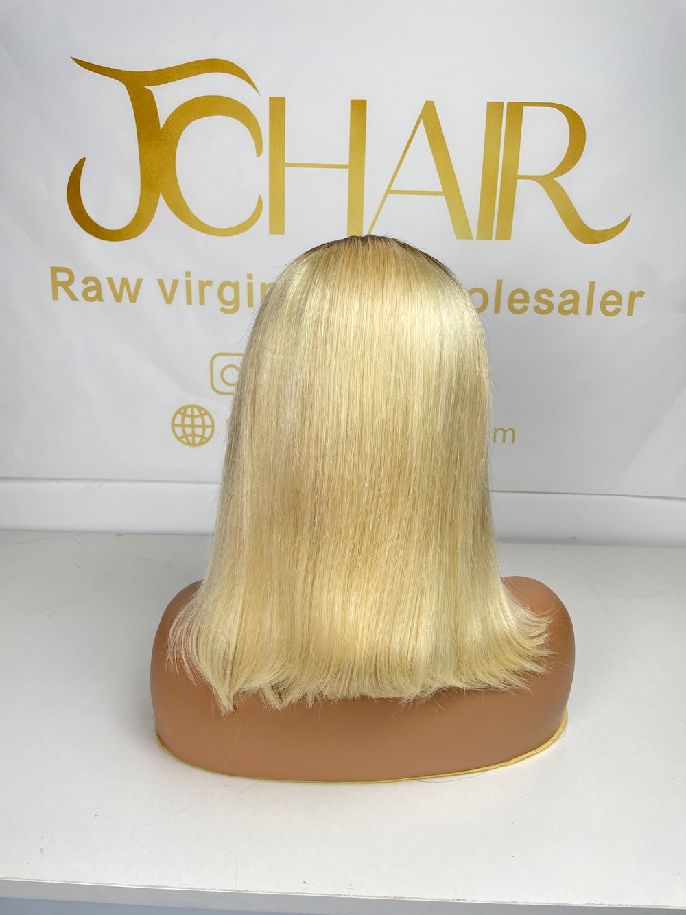 13*4 Full Frontal Transparent Lace Bob Colored Wig Straight 180% - #613