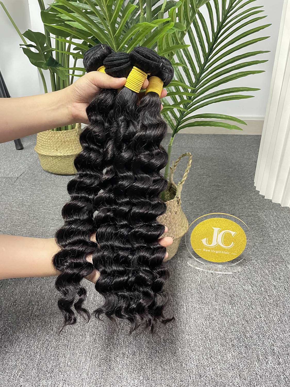 Top Burmese Virgin Hair Loose Curly Bundle #1B