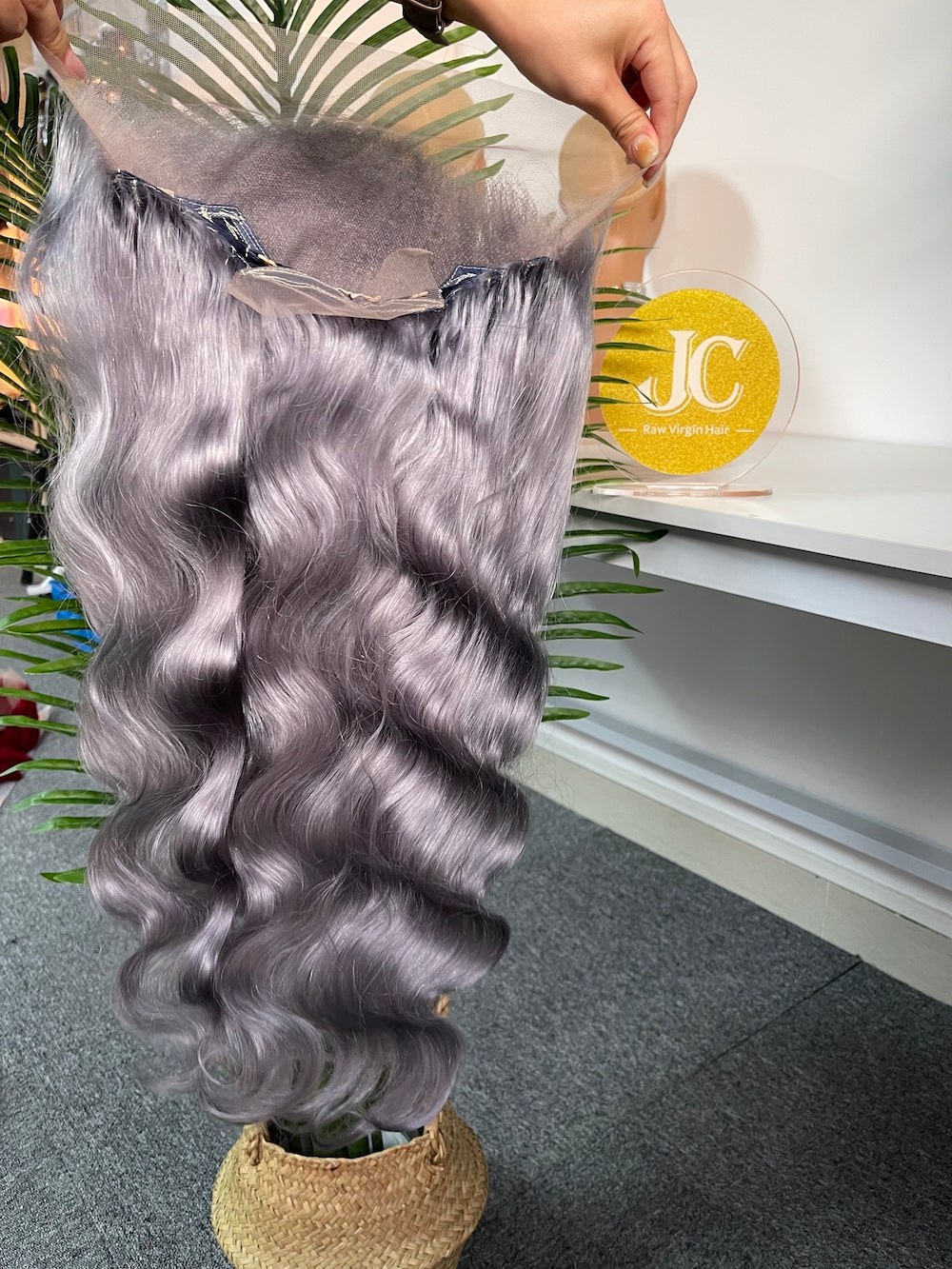 #Grey Body Wave Brazilian Hair 13X4 Transparent Lace Wig 180%