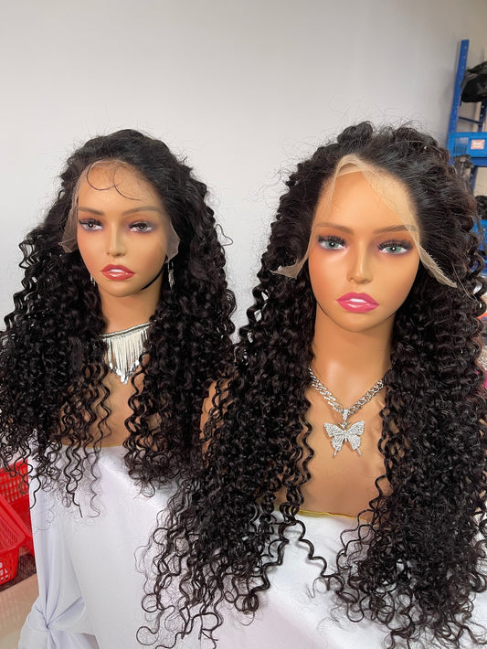 Burmese Virgin Hair 13x4 13x6 HD Full Frontal Wig  - Italian Curly #1B